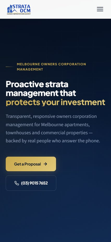 Strata OCM site on mobile