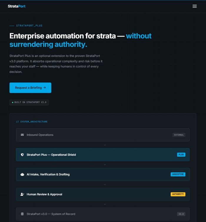 StrataPort site on desktop